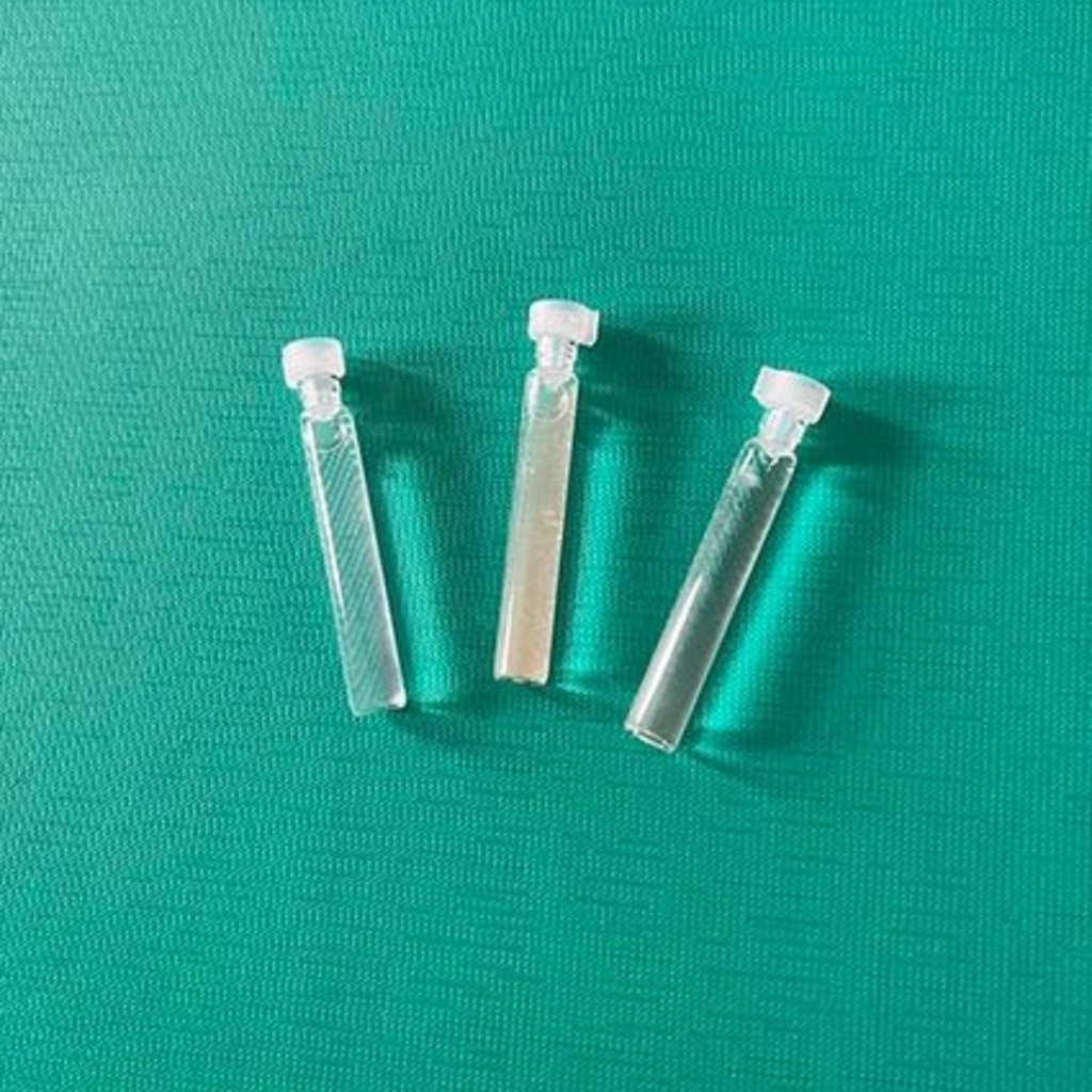 Three sealed GANS vials used within the plasma approach